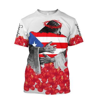 Customize Name God Love Puerto Rico Hoodie For Men And Women TNA08032107