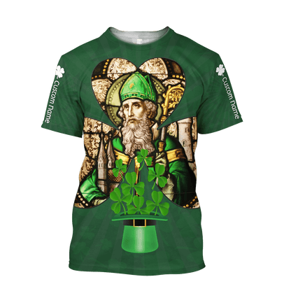 Custom name Shamrock Saint Patrick's Day 3D Design print shirts