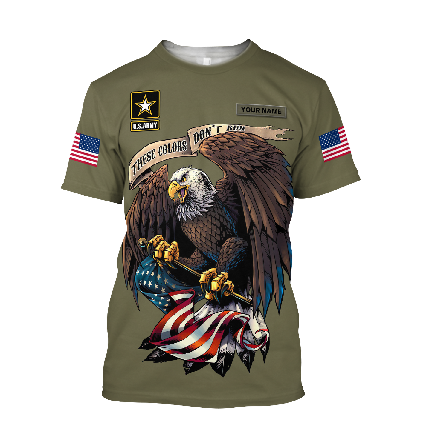 Custom name US Army Veteran Basic Eagle 3d printed shirts Proud Military DQB21052101