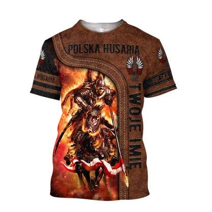 Premium Winged Hussars Leather Pattern Custom name 3D Printed Shirts