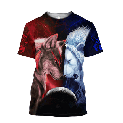 Wolf and Lion 3D All Over Printed Shirts For Men and Women