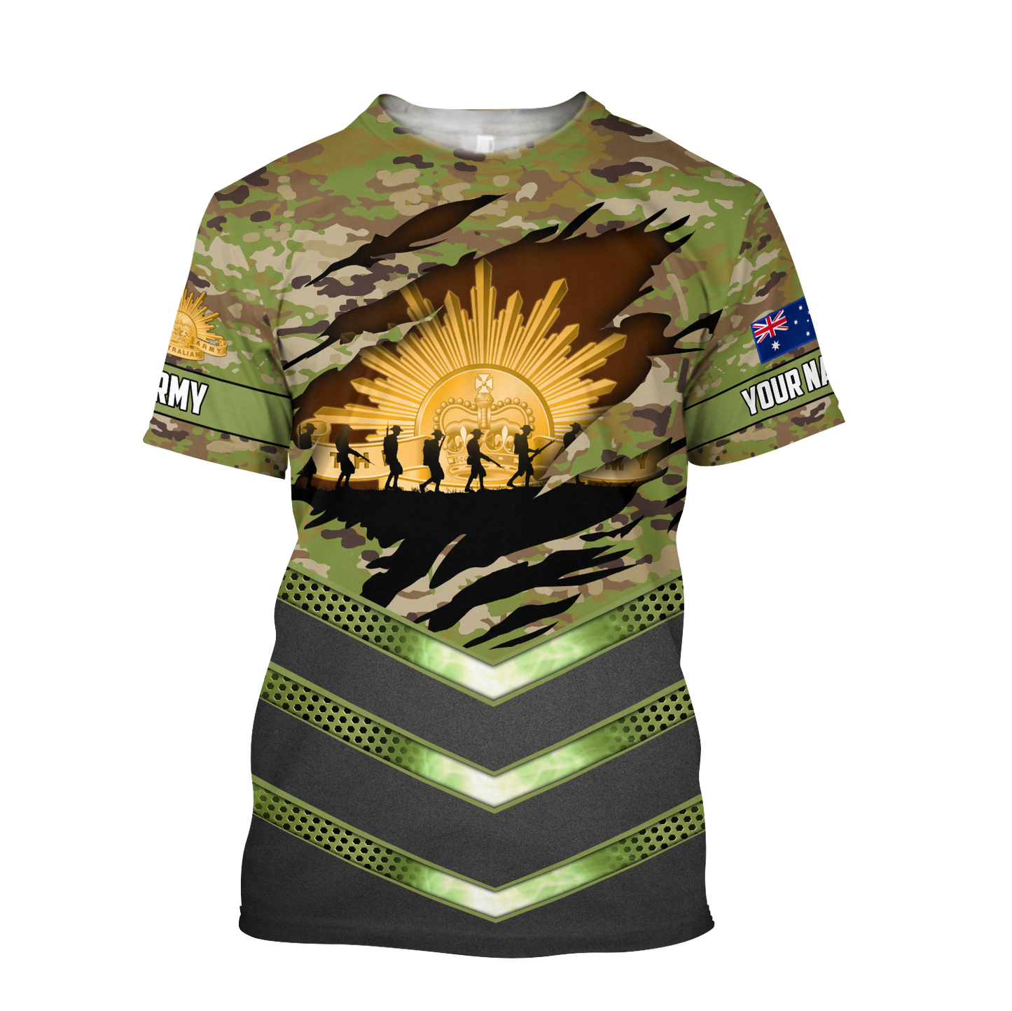 Premium Personalized Australian Army 3D Printed Unisex Shirts TN