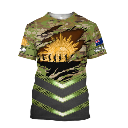 Premium Personalized Australian Army 3D Printed Unisex Shirts TN