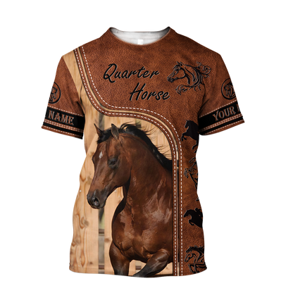 Personalized Name American Quarter Horse 3D All Over Printed Unisex Shirts