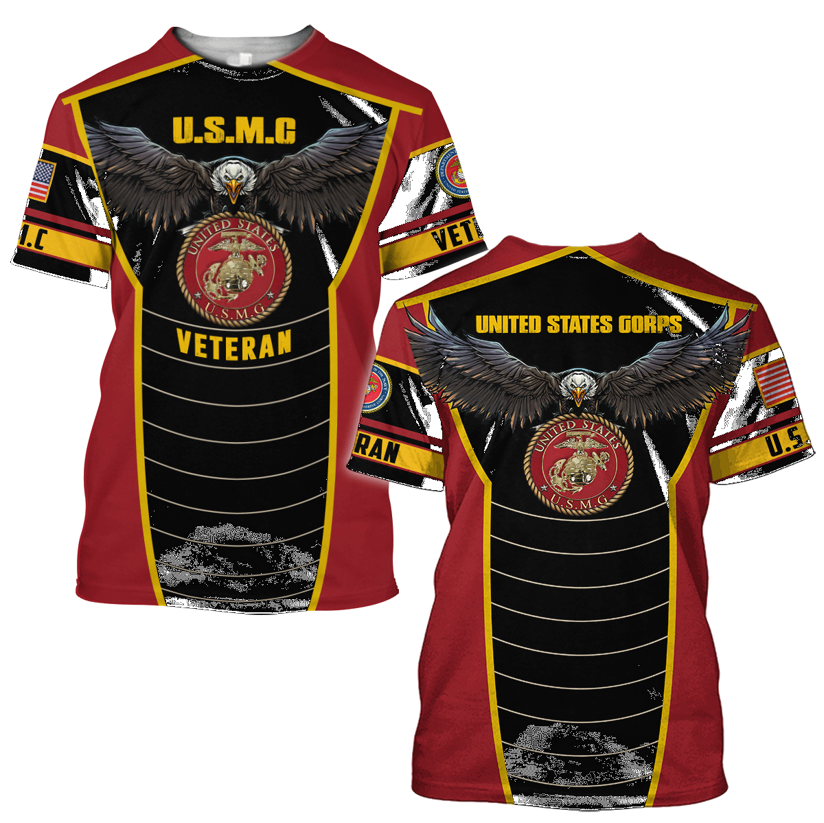 U.S Marine Corps veteran Eagle Pride design 3d print shirts Proud Military