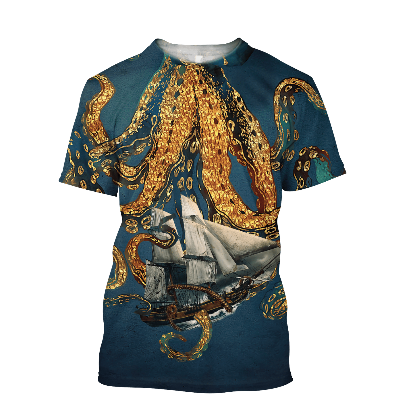 Premium Unisex Hoodie Black And White Kraken Octopus King of The Seven Seas ML