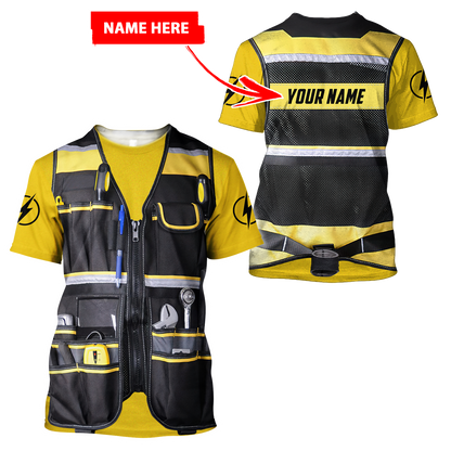 Customize Name Electrician 3D All Over Printed Unisex Shirts DD22052103