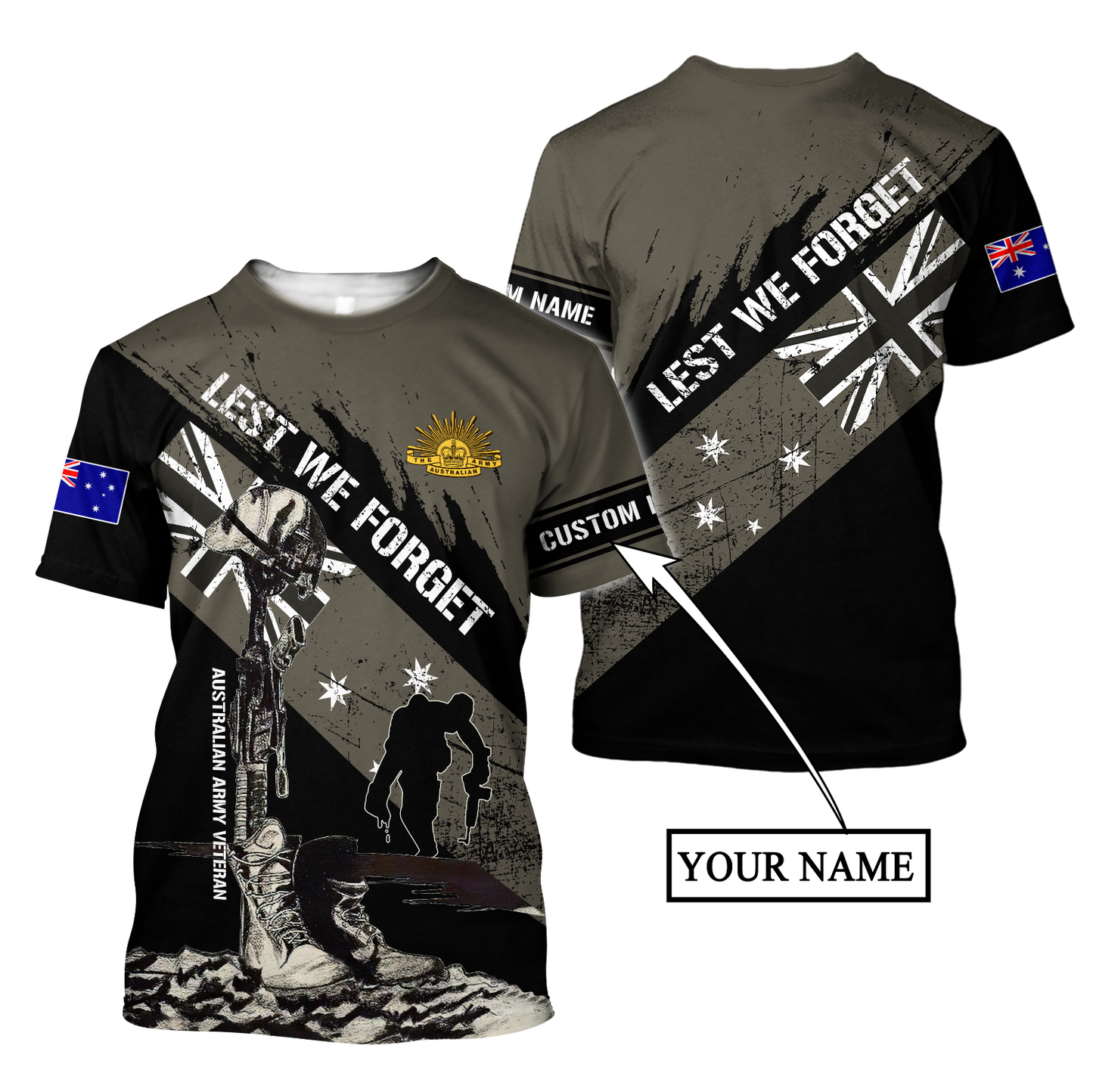 Personalized Australian Veteran 3D Printed Unisex Shirts TN