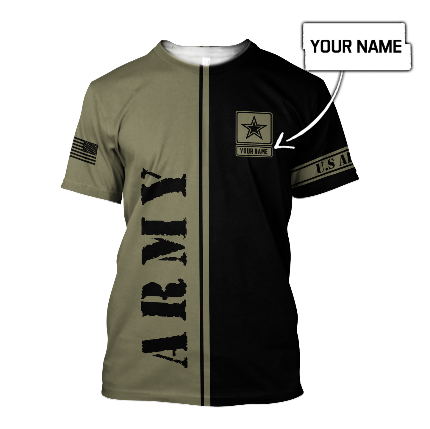 Custom name US Army Veteran Basic 3d printed shirts Proud Military SN19052104