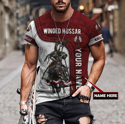 Premium Winged Hussars Red Custom name 3D Printed Shirts