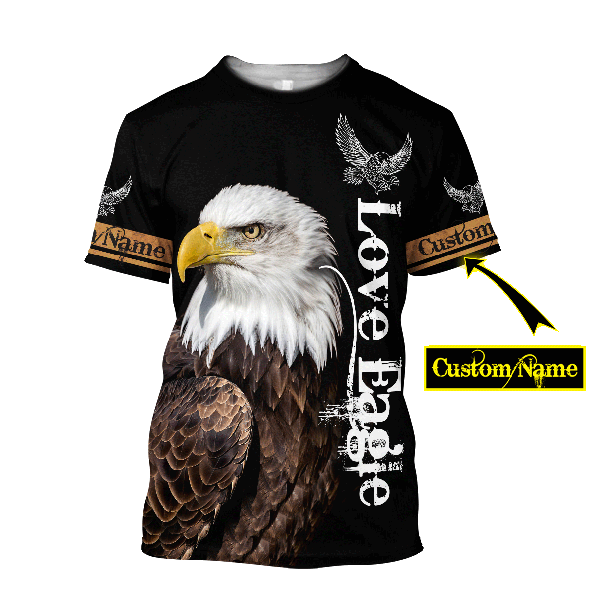 Personalized Name Eagle 3D All Over Printed Shirts For Men and Women