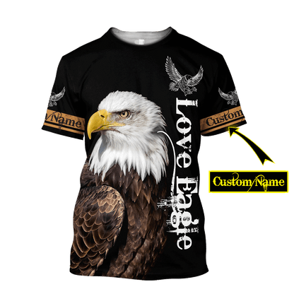 Personalized Name Eagle 3D All Over Printed Shirts For Men and Women