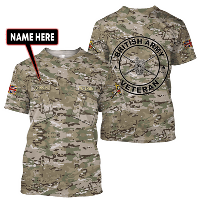 Custom Name XT British Armed Forces 3D Printed Shirts