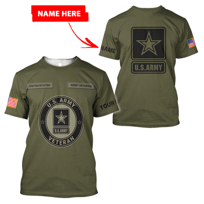 Personalized Name US Army 3D All Over Printed Shirts PD19042103