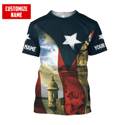 Customize Name Puerto Rico 3D All Over Printed Unisex Shirts
