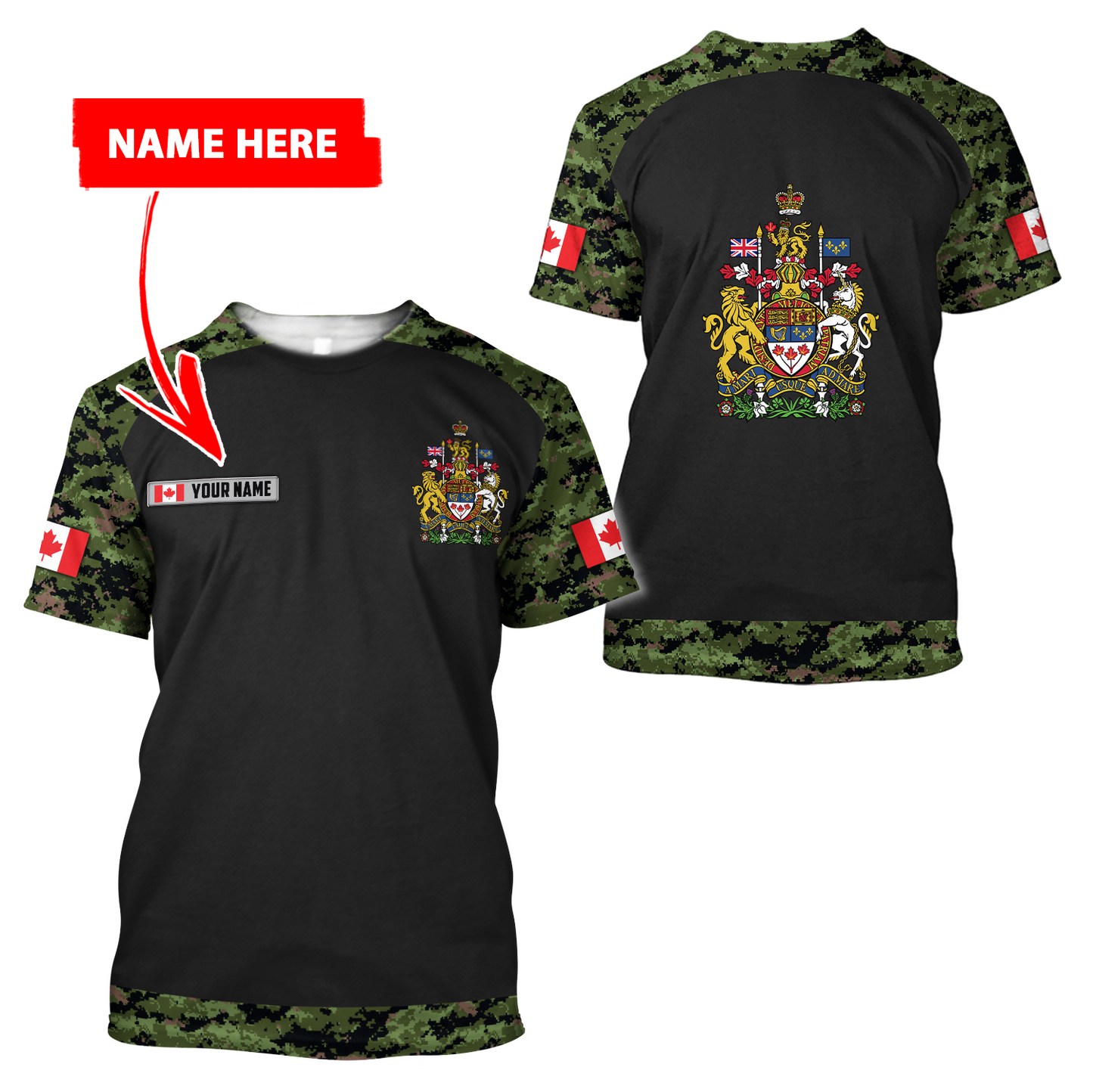 Personalized Name XT Canada Coat of Arms 3D All Clothes PD16032103