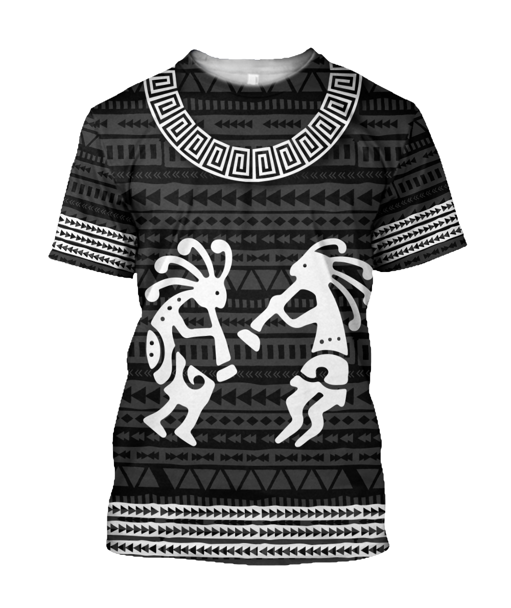 Kokopelli Black White 3D All Over Printed Shirts DZ28052102 NT