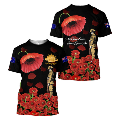 Anzac Day Lest We Forget 3D All Over Printed Shirts DA19022104