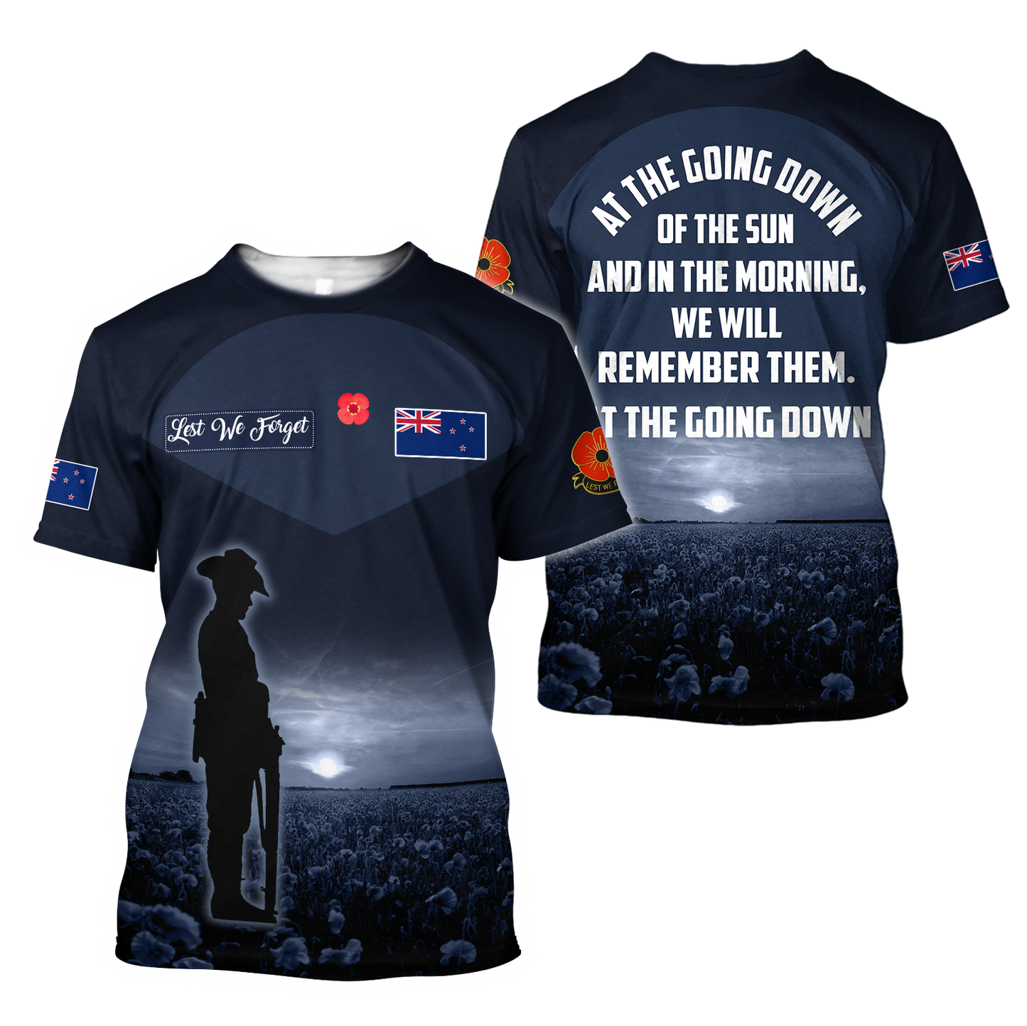 Premium Lest We Forget New Zealand Veteran 3D All Over Printed