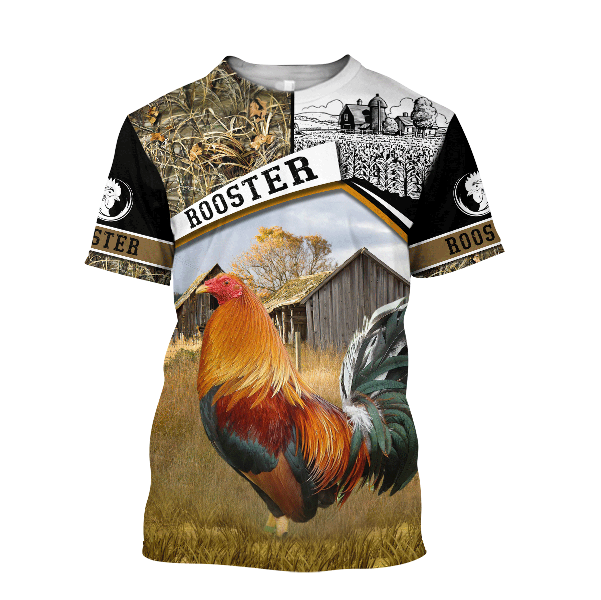 Rooster 3D All Over Printed Unisex Deluxe Hoodie ML