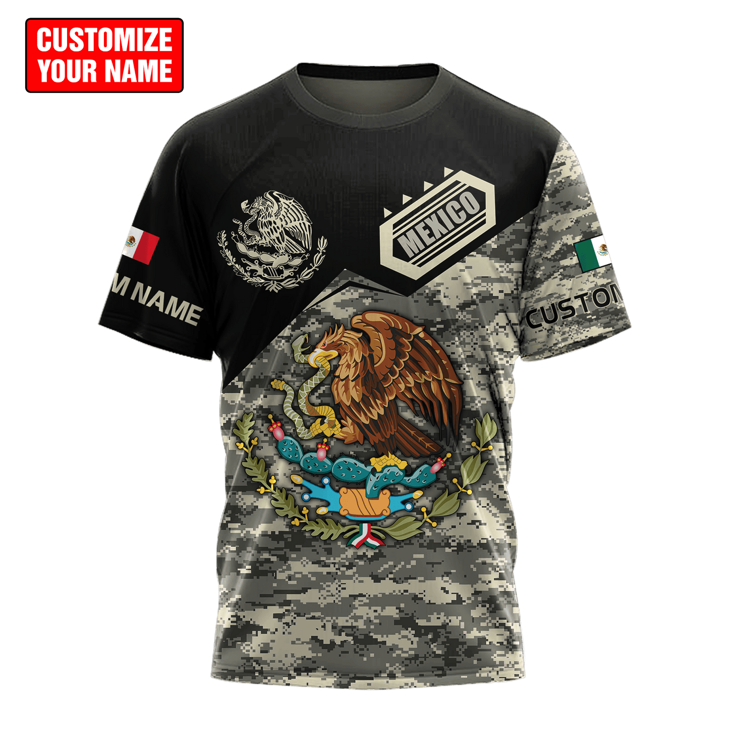 Personalized Name Mexico 3D All Over Printed Unisex Shirts