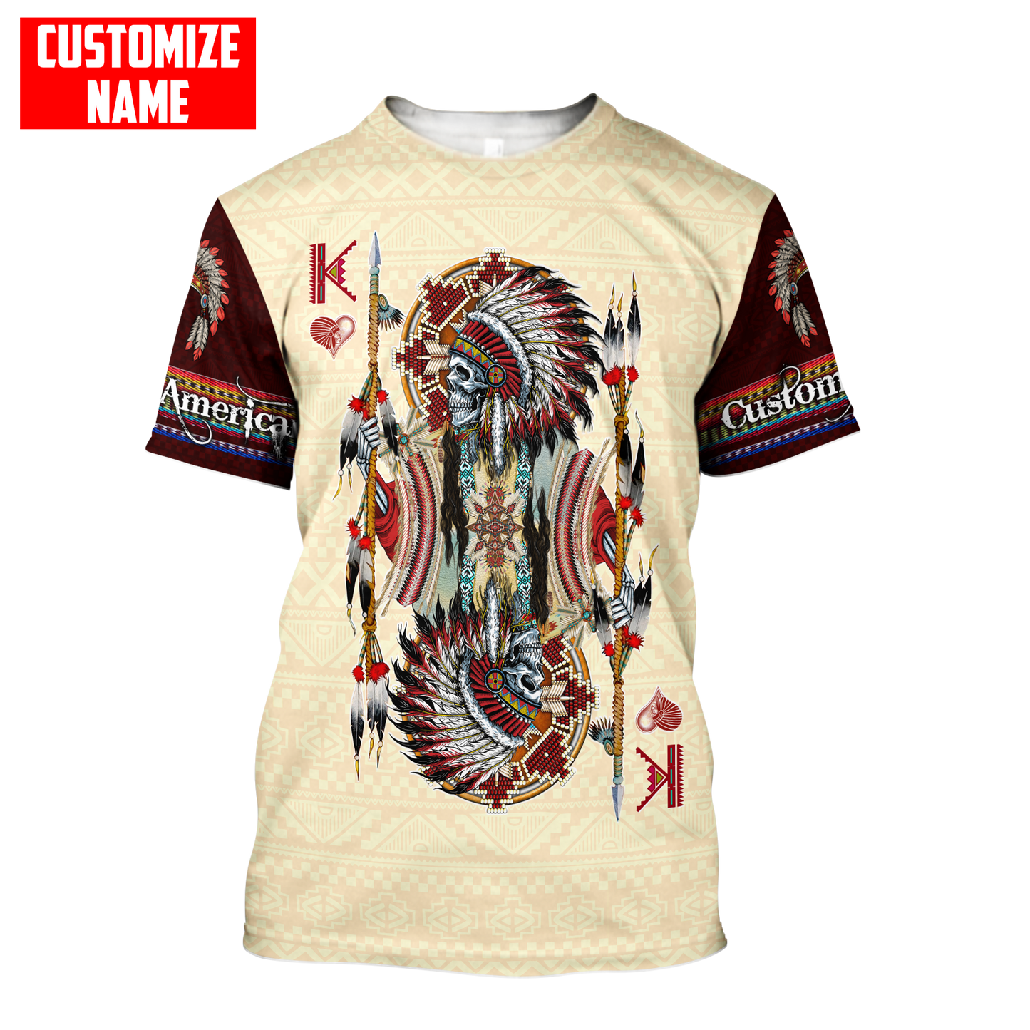 Customized name Native American 3D All Over Printed Combo T-Shirt BoardShorts