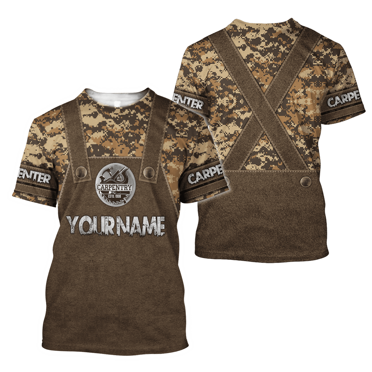 Premium Custome Name Carpenter 3D All Over Printed Unisex Shirts