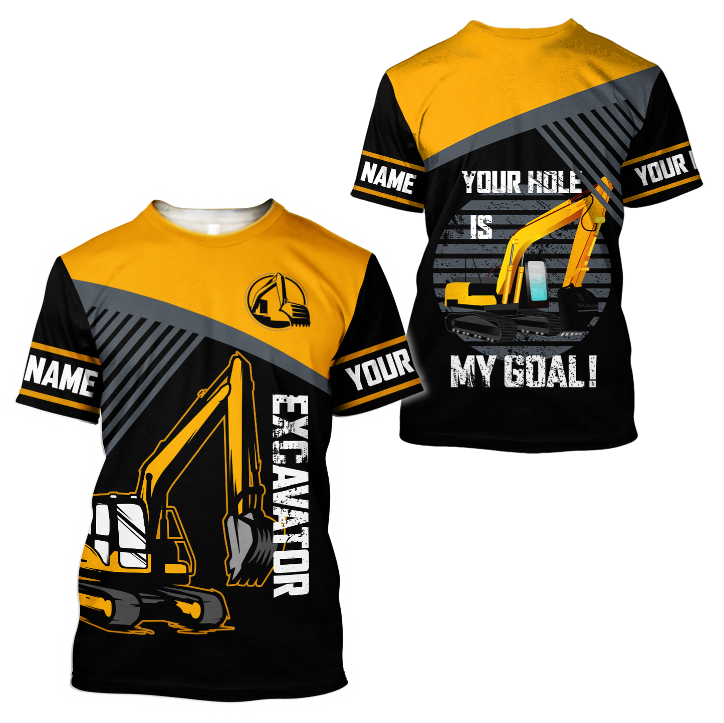 Custom Name XT Excavator 3D Printed shirts