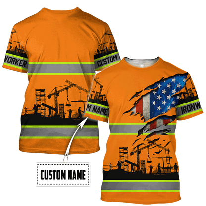 Personalized Ironworker 3D All Over Printed Unisex Shirts TN