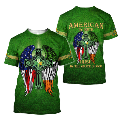 American By Birth - Irish By The Grace Of God 3D All Over Printed Unisex Shirts DQB02012101