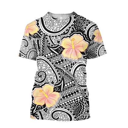 Amazing Polynesian Tattoo And Hibiscus Unisex Deluxe Hoodie ML