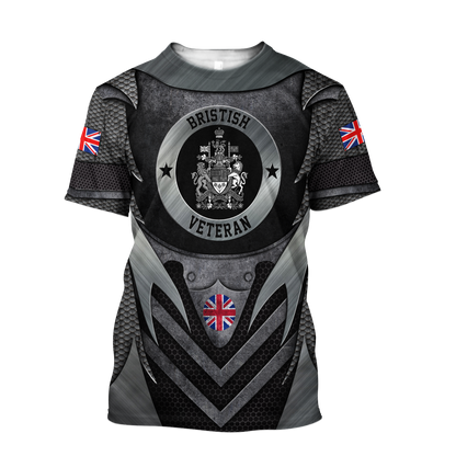 Personalized Name XT Bristish Veteran 3D Printed Shirts PD01042103