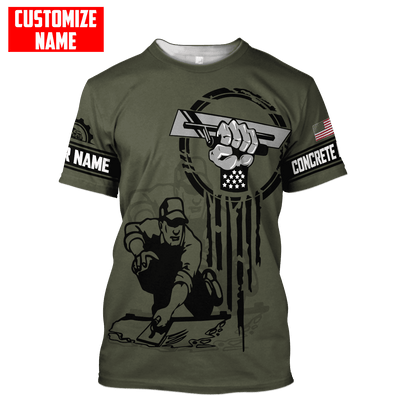 US Concrete Finisher Tool Pride Custom name 3D Printed Shirts