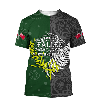 Honor and respect day culture Australia and Kiwi Veteran 3D print shirts