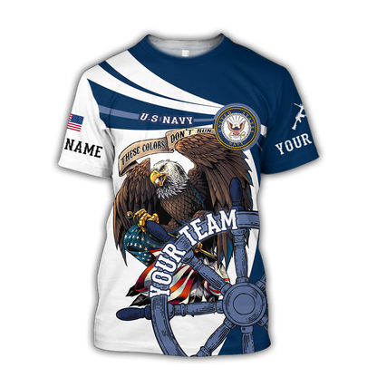 Custom name US Navy Veteran Team Boat 3d printed shirts Proud Military NTN18052105