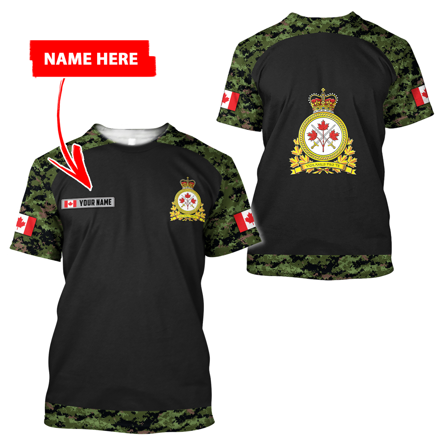 Personalized Name XT Canadian Army Pullover 3D All Over Printed Shirts PD15032103