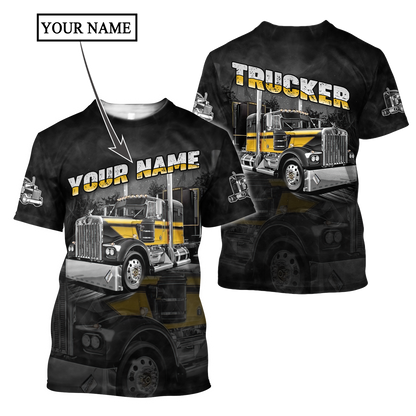Personalized Name Trucker 3D All Over Printed Shirts For Men and Women