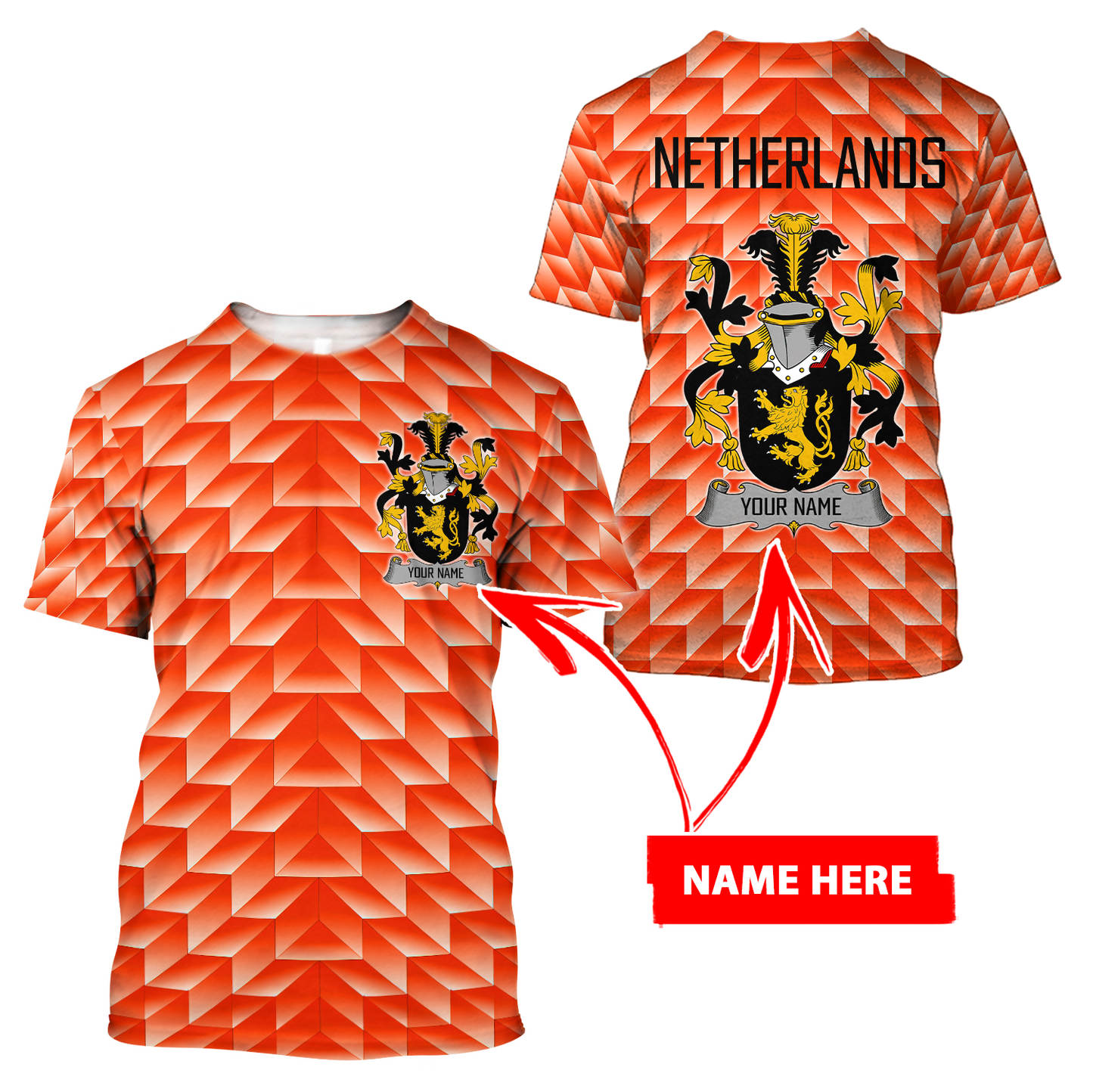 Personalized Netherland 3D All Over Printed Unisex Shirts