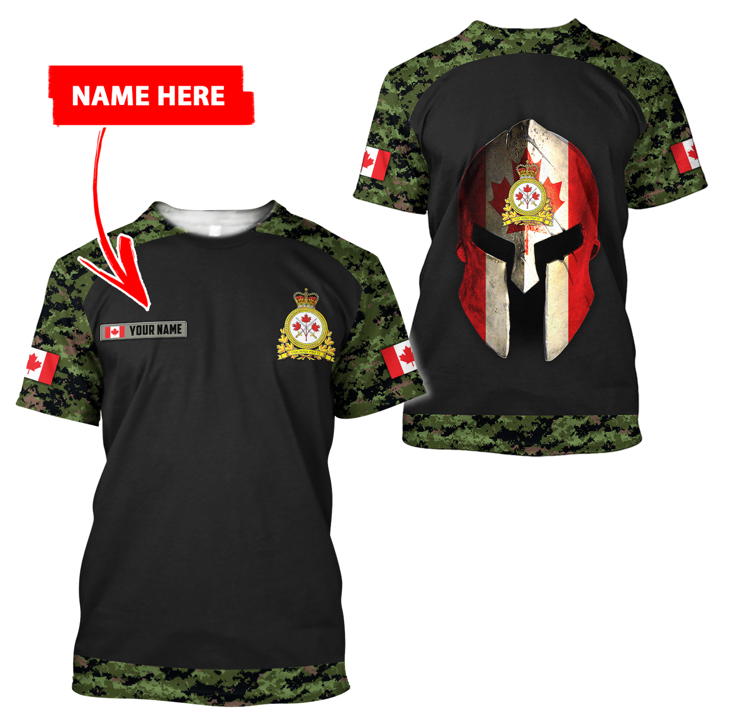 Personalized Name XT Canadian Army Pullover 3D All Over Printed Shirts PD15032104