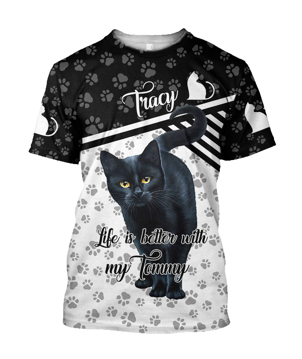 Customize Name Black Cat Hoodie For Men And Women JJ06022103