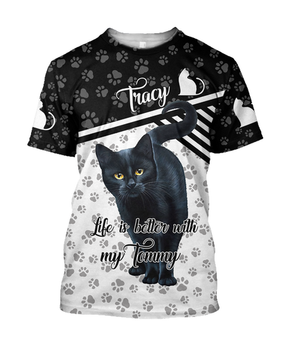 Customize Name Black Cat Hoodie For Men And Women JJ06022103