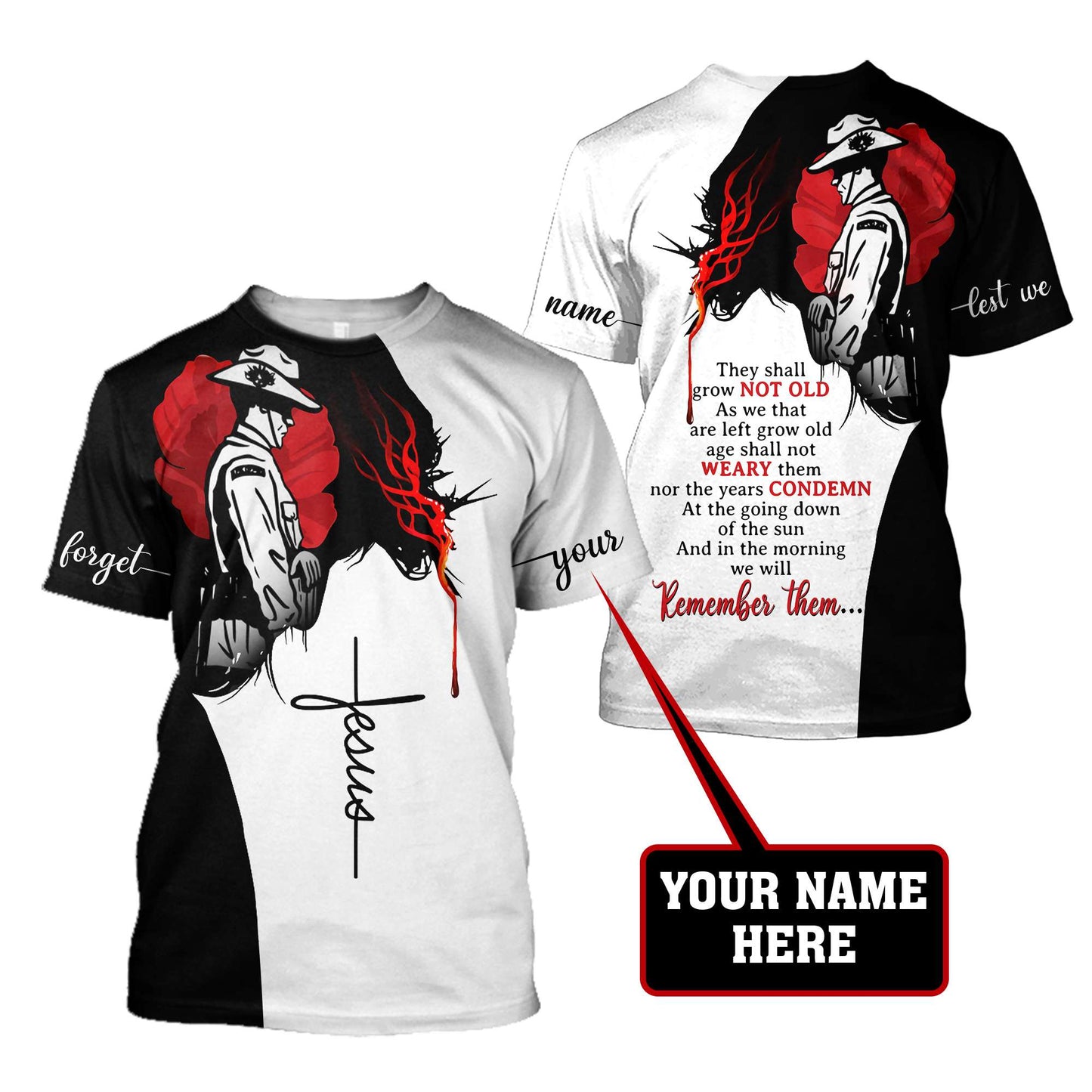 Premium Christian Jesus Personalized Name 3D All Over Printed Unisex Shirts AM17022101