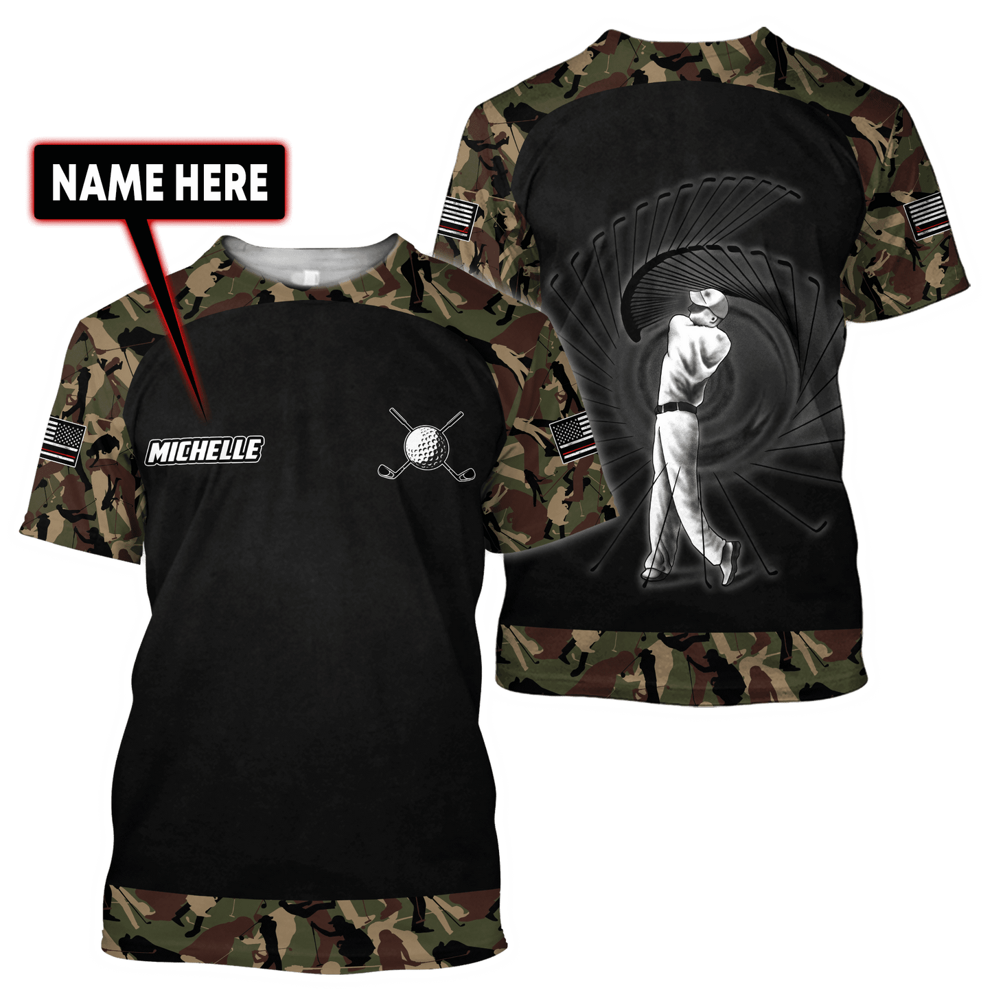 Custom Name XT Golf 3D Printed Shirts