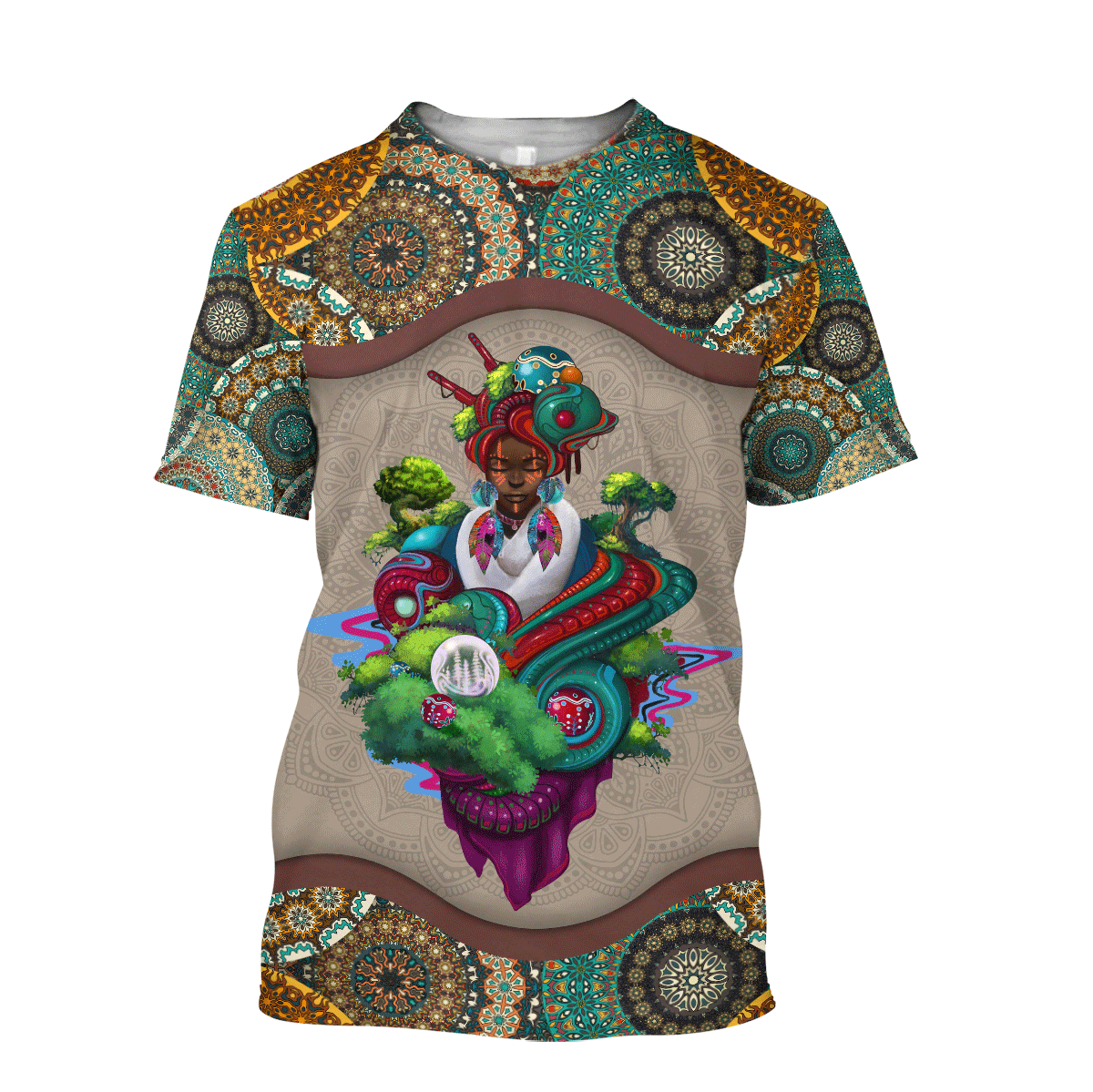 African Girl Pattern Unisex Deluxe Hoodie ML
