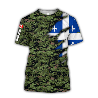 Quebec 3D Printed T-Shirts NTN10042103