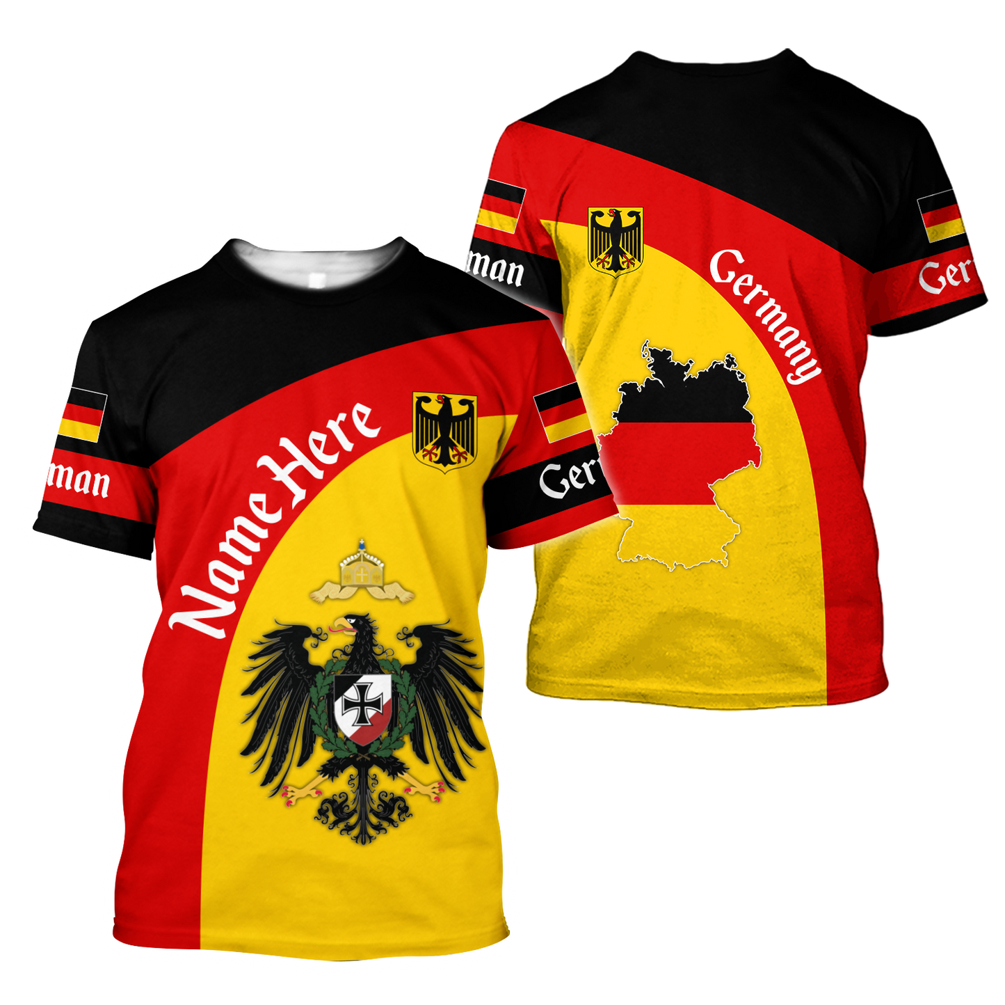 Personalized Name Germany 3D All Over Printed Unisex Shirts