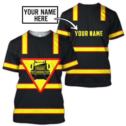 Premium Customized Name 3D All Over Printed Unisex Shirt For Trucker