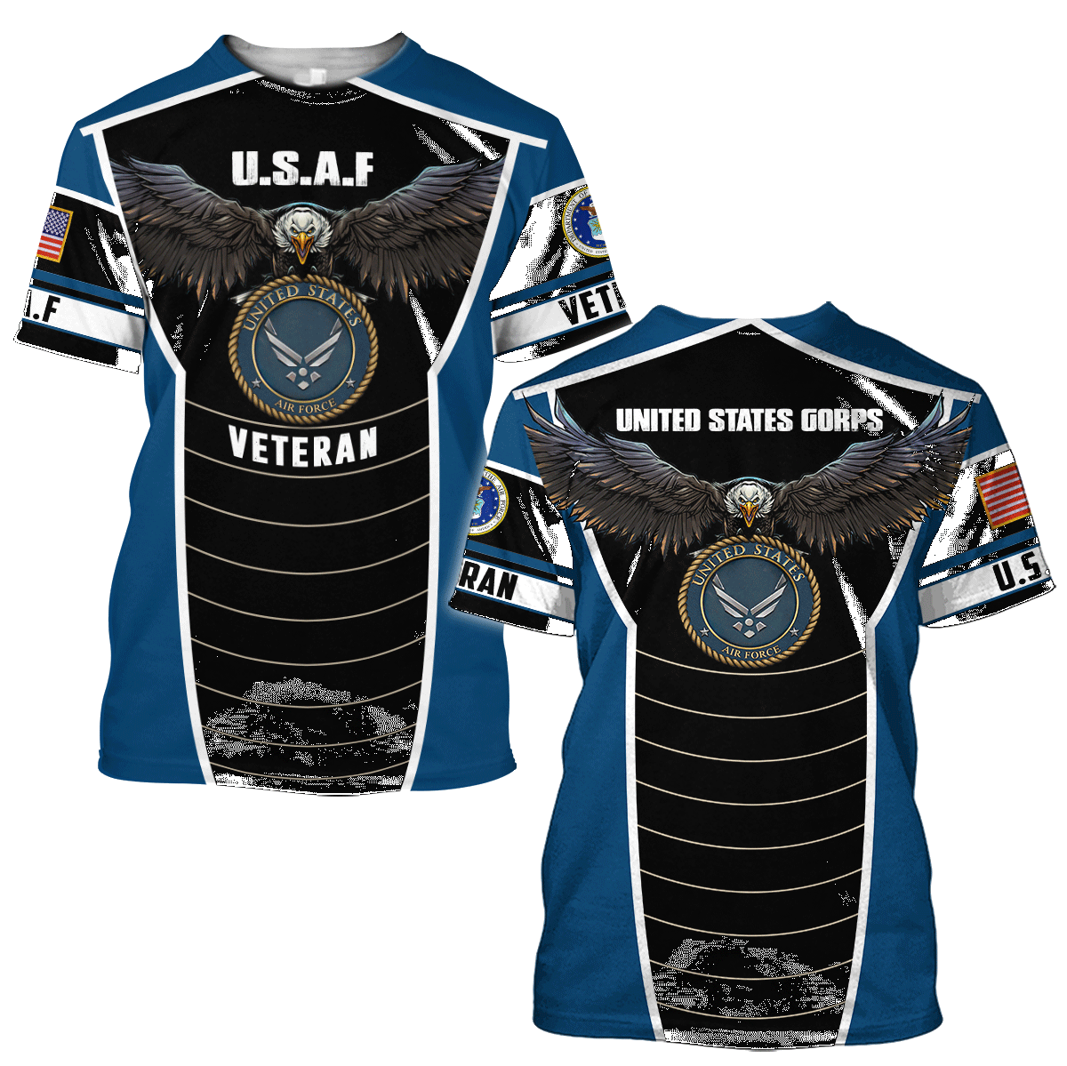 U.S Airforce veteran Eagle Pride design 3d print shirts VP21012101