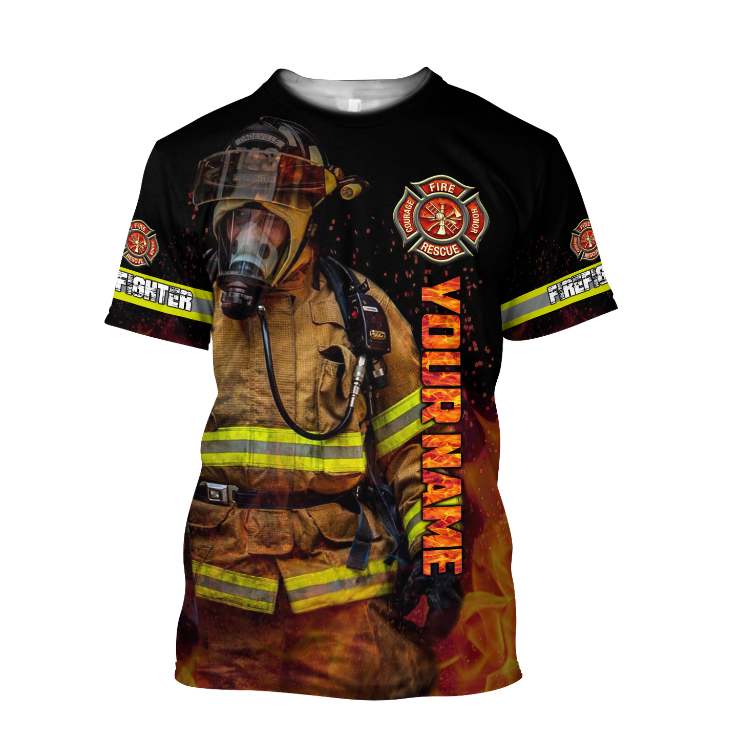 3D All Over Printed Firefighter  Unisex Shirts Custom Name XT