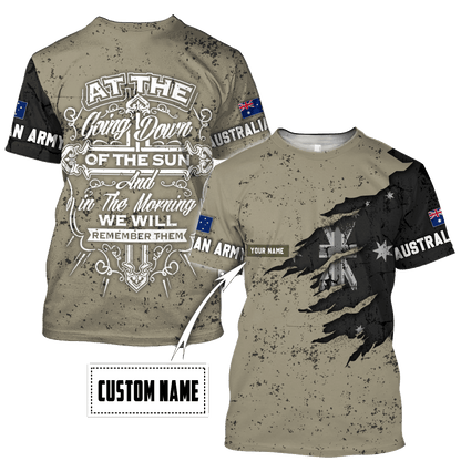 Custom name Australian Army Camo 3D Design Print Shirts